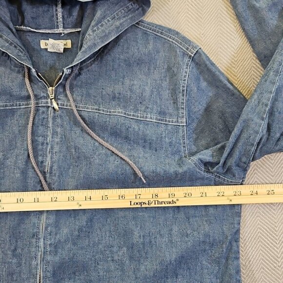 Duck Head Full Zip Hoodie Chore Jacket Women's Size Large Blue Chambray EUC - Picture 8 of 13